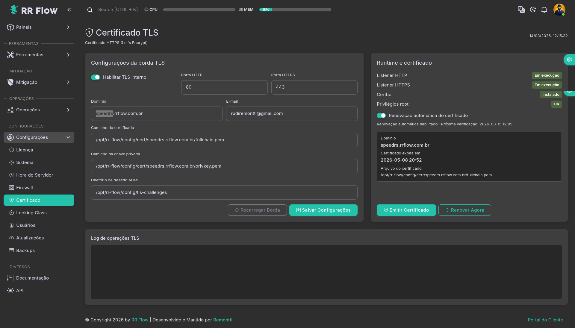 Certificado TLS Certificado TLS